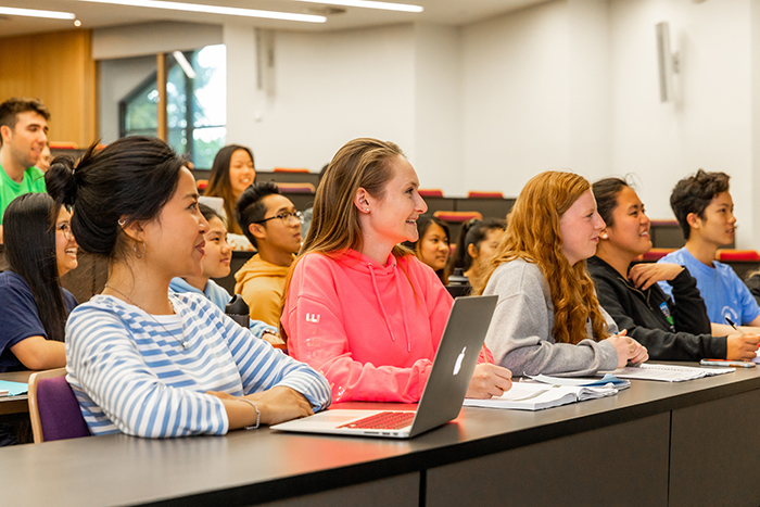 group of international students attending UCD summer programme lecture